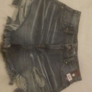 Ripped Denim Shorts